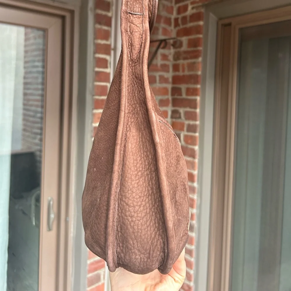 Vintage couch nubuck ergo 4395 mahogany brown leather shoulder hobo bag retro - Picture 5 of 16